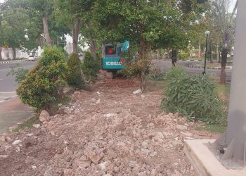 Ada Proyek Pembangunan Pagar Suluman di DPRD Kota Batam. (Foto/Anwar).