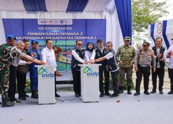 Gubernur Kepri Resmikan Peletakan Batu Pertama Groundbreaking Pembangunan Dermaga ASDP Tanjunguban. (Foto/Istimewa).