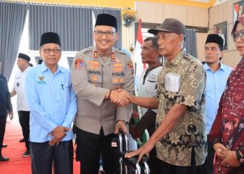 Kapolres Langkat Apresiasi Pendistribusian Bantuan Baznas untuk Masyarakat yang Membutuhkan. (Foto/Jhon).