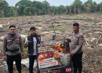 Kapolres Musi Rawas Tegaskan: Jangan Bakar Hutan dan Lahan, Pelaku Karhutla Akan Diproses Hukum. Foto/Igo).