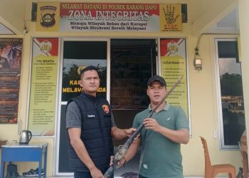 Polres Musi Rawas Utara Melakukan Operasional Penggunaan Senpi Ilegal. (Foto/Igo).