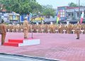 Wakil Bupati Bengkalis H. Bagus Santoso memimpin Upacara Peringatan Hari Koperasi Nasional . (Foto/Istimewa).