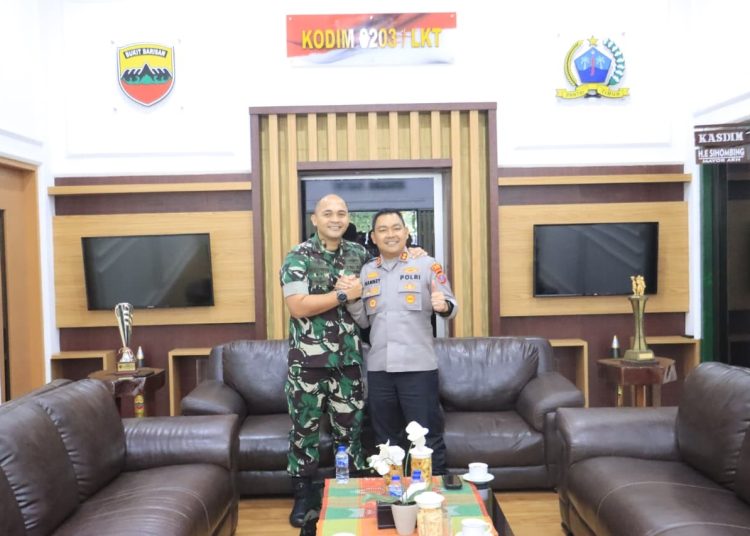 Perkuat Sinergi TNI-Polri, Kapolres Langkat Silaturahmi dengan Dandim 0203/Langkat. (Foto/Jhon)