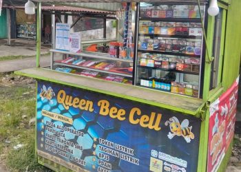 Konter HP di Lubuk Linggau Dibobol Maling, Brilink, Uang,Rokok dan Voucher Raib. (Foto/Dika).