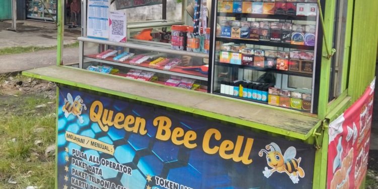 Konter HP di Lubuk Linggau Dibobol Maling, Brilink, Uang,Rokok dan Voucher Raib. (Foto/Dika).