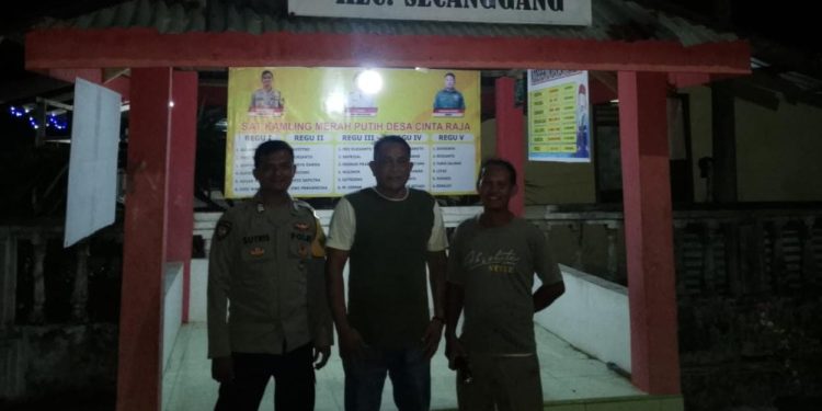 Bhabinkamtibmas Polsek Secanggang Ajak Dukung Keamanan Lingkungan. (Foto/Jhon).