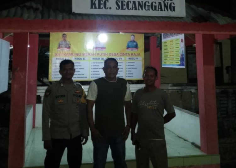 Bhabinkamtibmas Polsek Secanggang Ajak Dukung Keamanan Lingkungan. (Foto/Jhon).
