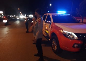 Cegah Begal danTawuran, Personil Polres Langkat Sisir Jalur Protokol Hingga Perbatasan. (Foto/Jhon)