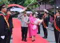 Pisah Sambut Kapolres Langkat, AKBP David Triyo. (Foto/Jhon).