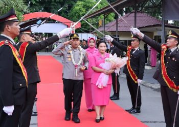 Pisah Sambut Kapolres Langkat, AKBP David Triyo. (Foto/Jhon).