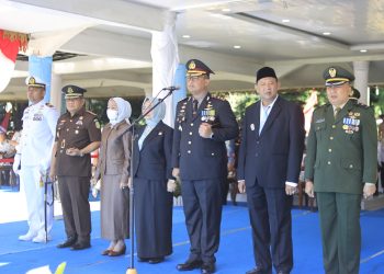 Kapolres Langkat Pimpin Upacara Hari Bhayangkara ke-80, Polri Untuk Masyarakat. (Foto/Jhon).