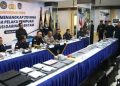 Kapolda Kepri melakukan konfrensi Pers bersama aparat hukum lainnya di Mapolda Kepri. (Foto/Istimewa).