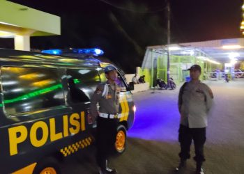 Antisipasi Geng Motor dan Kejahatan 3C, Polsek Gebang Patroli Blue Light. (Foto/Jhon).