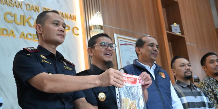 Bea Cukai Aceh Gagalkan Dugaan Penyelundupan 2,9 Kg Emas ke Malaysia. (Foto/Humas).