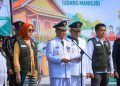Bertepatan HUT ke-81 RI, Bupati Tulang Bawang Launching Bank Sampah. (Foto/Masderik).