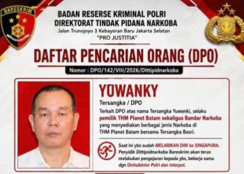 Bareskrim Polri Buru DPO Gembong Narkoba Batam Yuwanki Ke Singapura. (Foto/Dokumentasi).