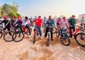 Gowes Kebangsaan Semarakan HUT ke-81 Kemerdekaan RI di Kabupaten Tulang Bawang. (Foto/Masderik).