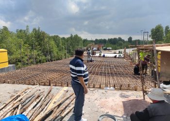Proyek pembangunan  Jalan dan Jembatan di Kabupaten Bintan terus digesa.(Foto/Fuat Darminto).
