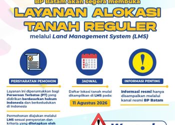 BP Batam Akan Segera Membuka Layanan Alokasi Tanah Reguler Melalui Land Management System. (Foto/Humas).