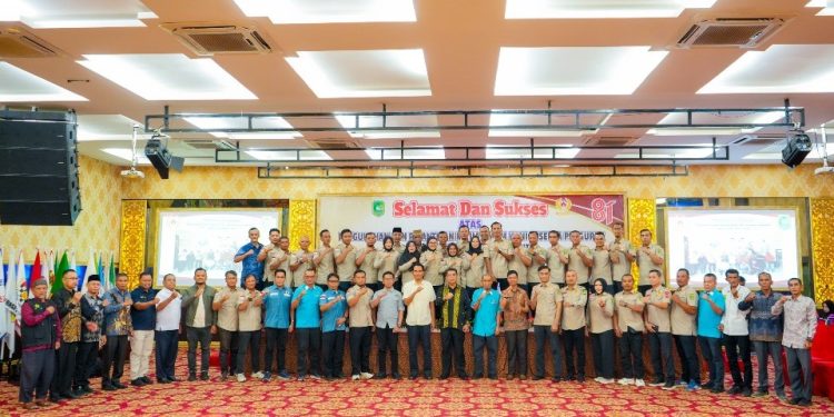 Bupati Meranti Lantik Pengurus KONI Kabupaten Meranti Masa Bakti 2026-2030. (Foto/Zaini).