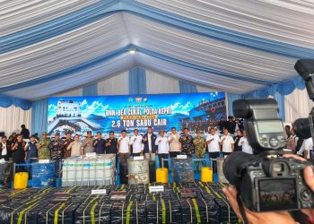 BNN dan Bea Cukai Batam melakukan konfrensi pers di kantor Bea Cukai Tanjungf Ucang. (Foto/Evi Ramadani).