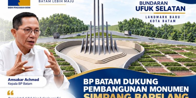 BP Batam Dorong Penataan Estetika Kota, Monumen Simpang Barelang Mulai Dibangun. (Foto/Humas).