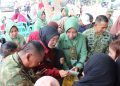 Kodim 0426 TB, Gelar Bazar Murah Serentak Dalam Rangka HUT Ke-81 TNI. (Foto/Maria).