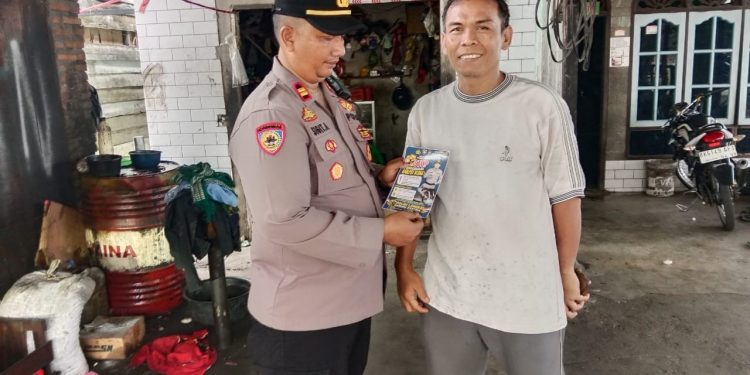 Sat Binmas Polres Langkat Imbau Bengkel Tak Jual dan Pasang Knalpot Brong. (Foto/Jhon).