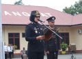 Wakapolres Langkat Kompol Vivin Ayuningtias Pimpin Upacara Hari Kesaktian Pancasila. (Foto/Jhon).